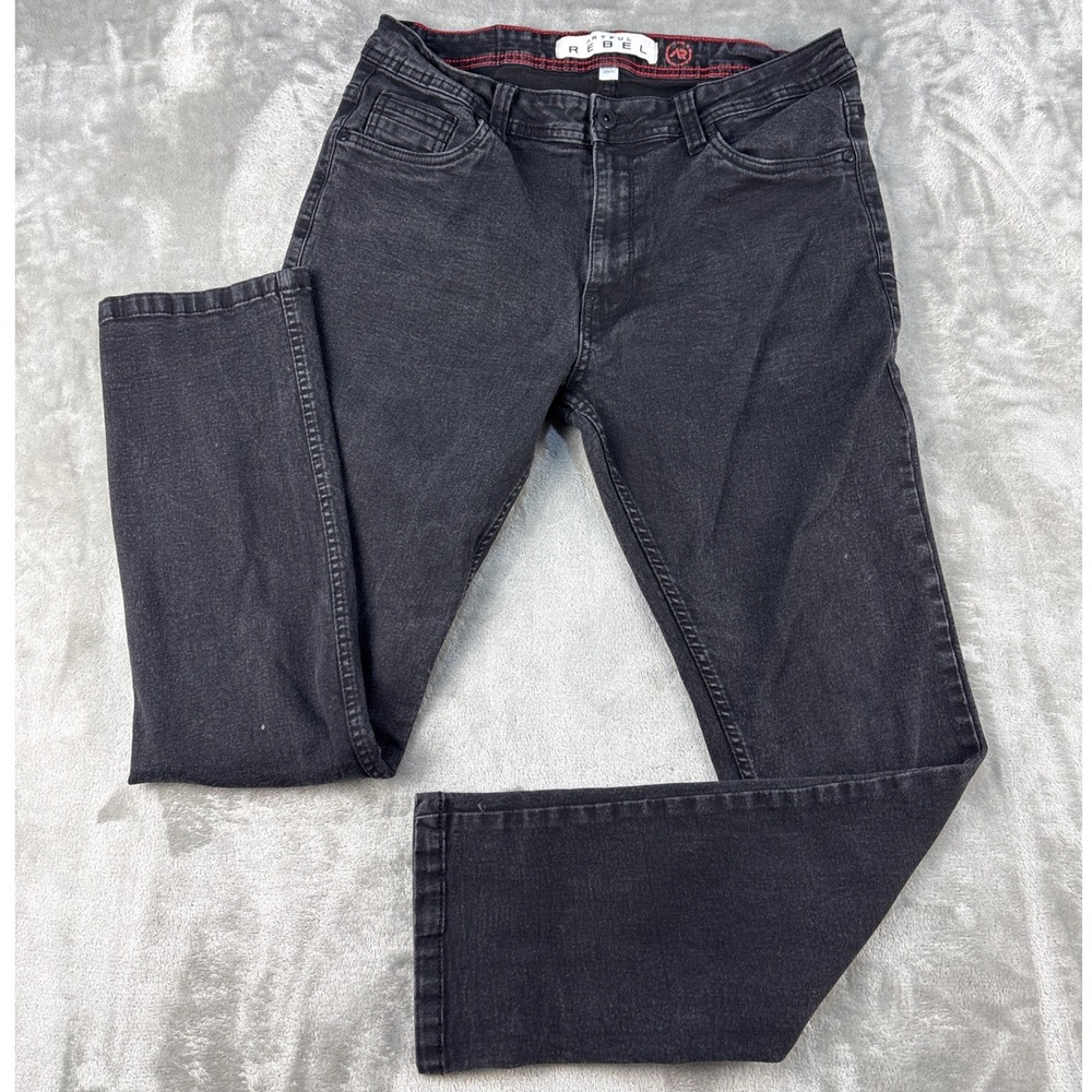 Artful Rebel Jeans Mens Slim Straight Black Faded Denim EUC